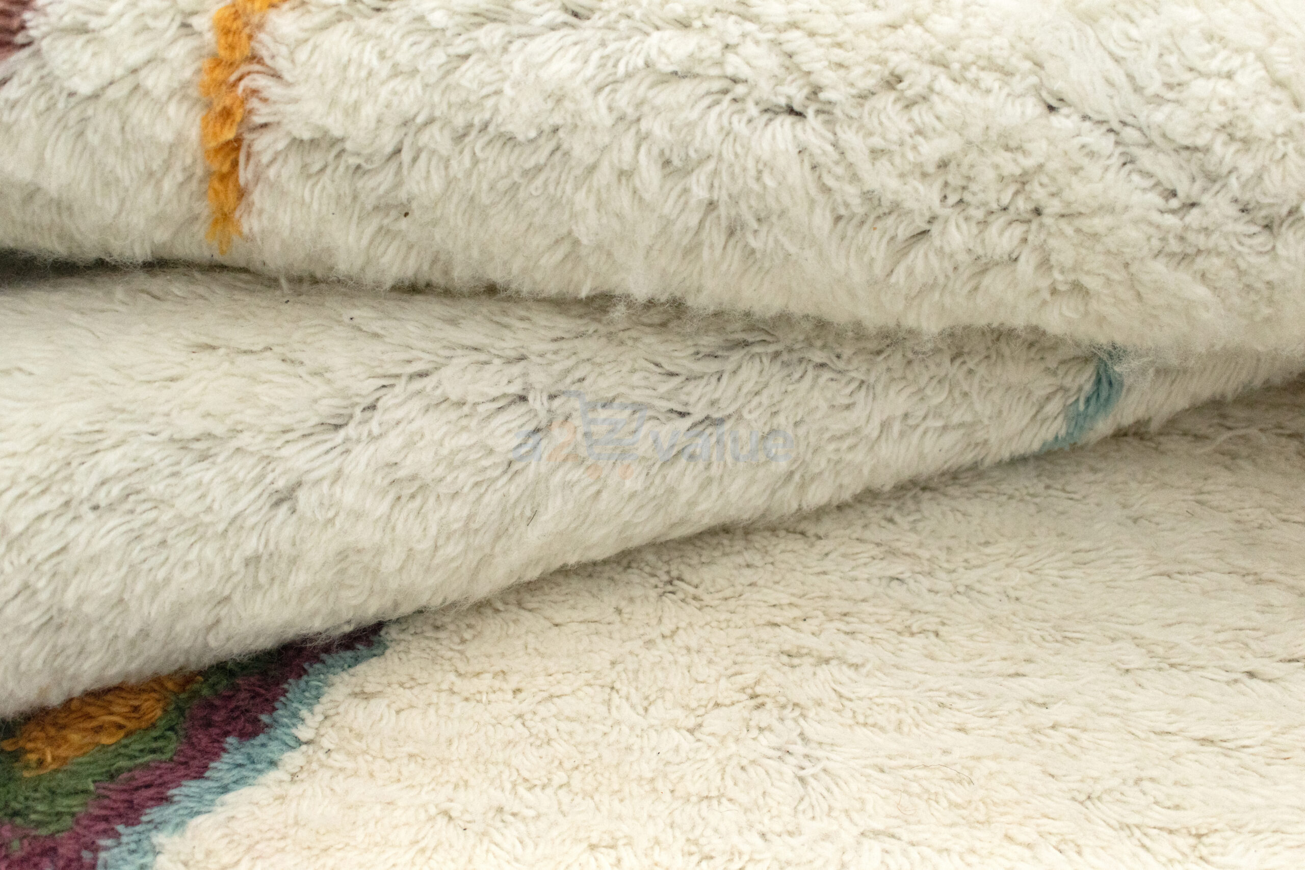 Handwoven Berber-Style Geometric Area Rug – Cream Base with Multicolor Tribal Accents