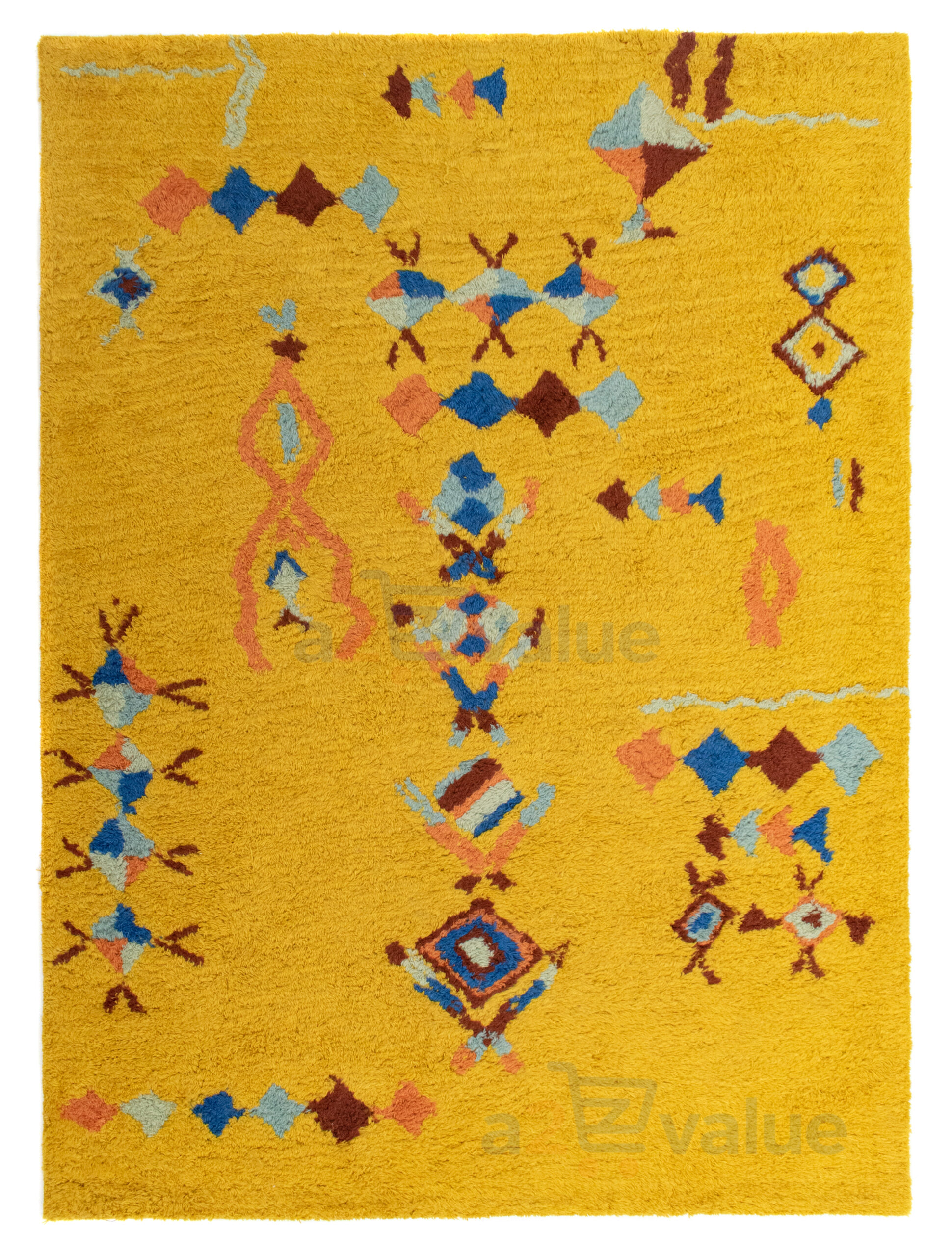 Moroccan Berber Tribal Area Rug – Mustard Yellow