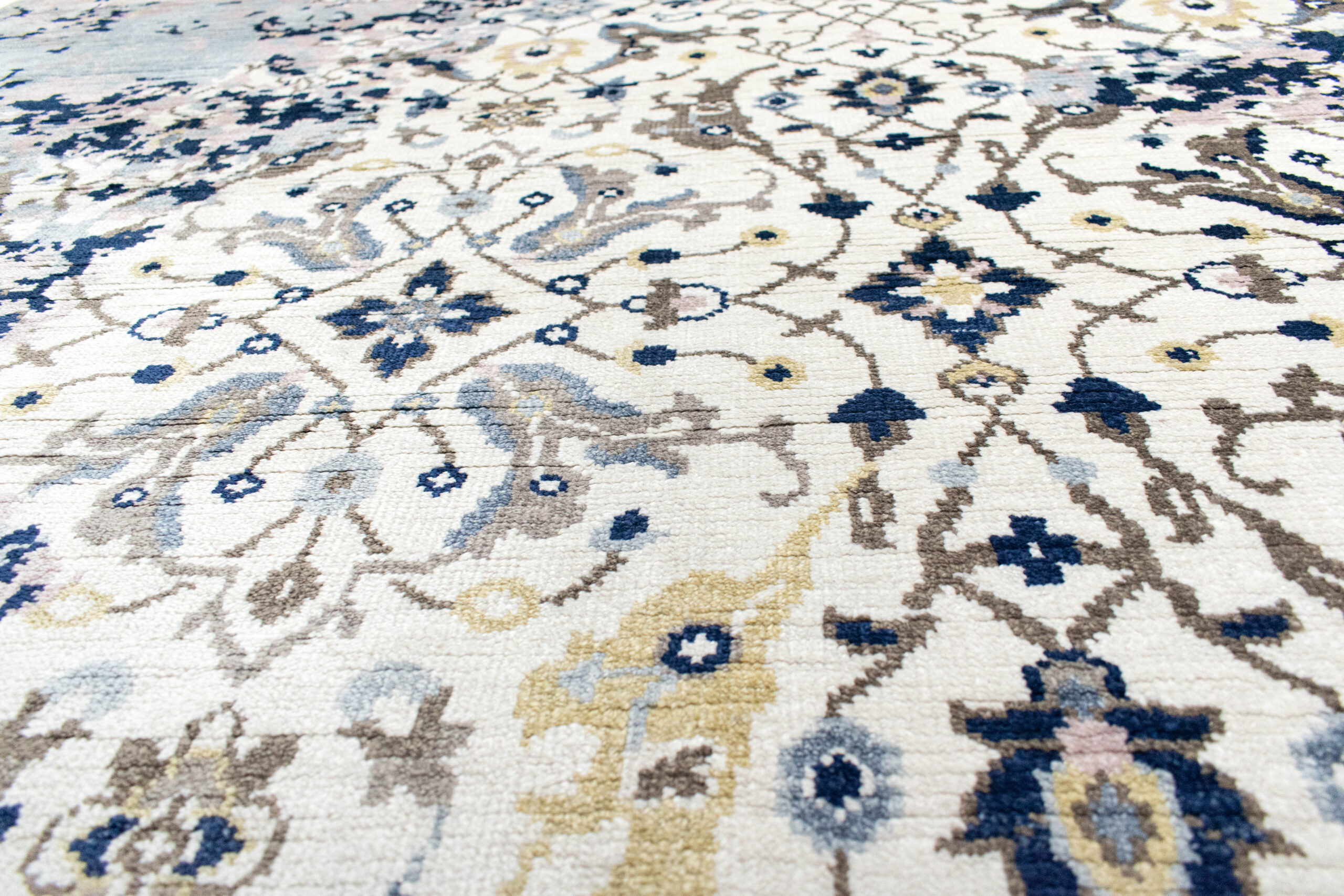The Academic Linear Hand-Knotted Sculpted Wool & Silk Rug - Image 5