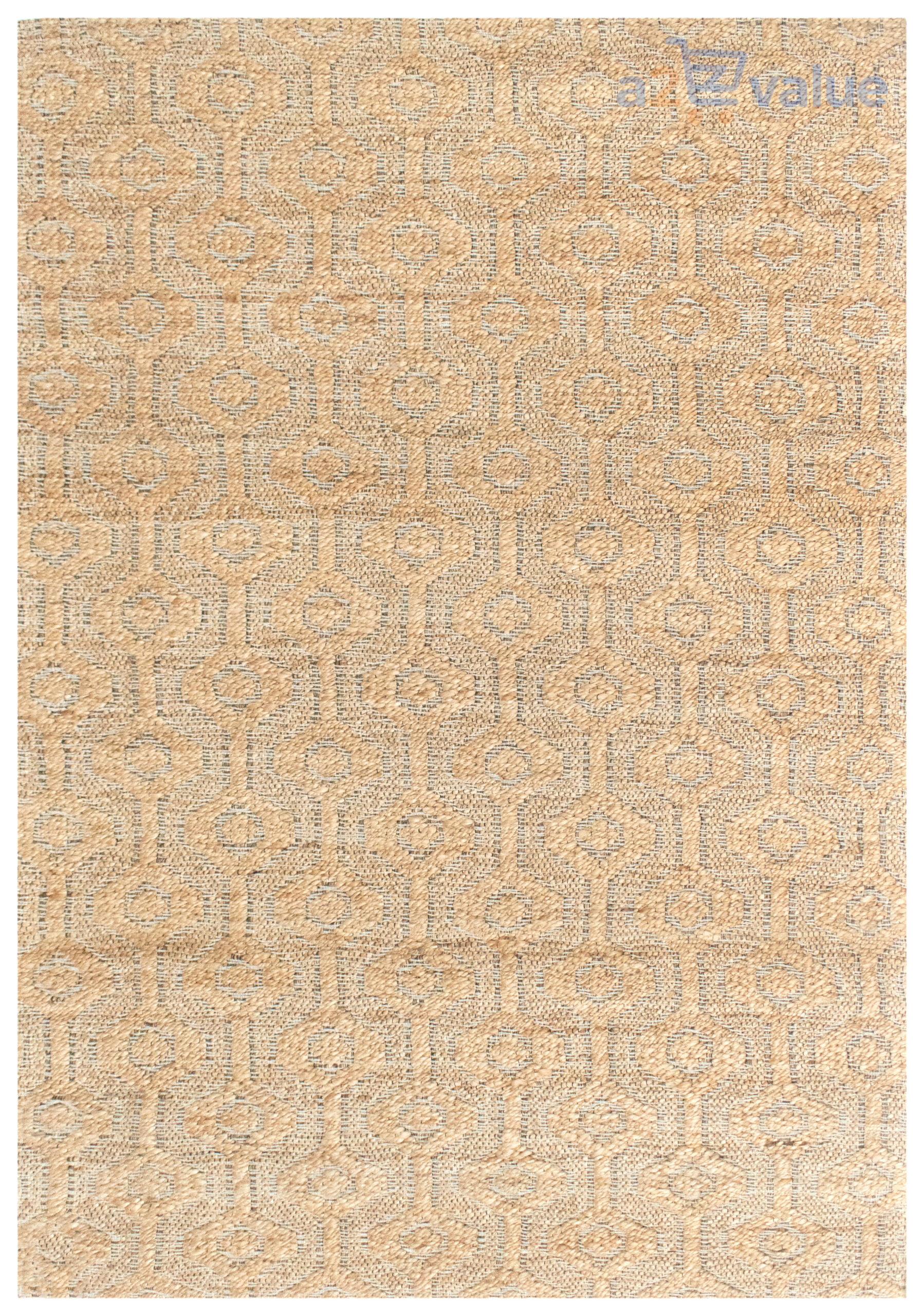 Hand-Woven Diamond Trellis Jute Rug