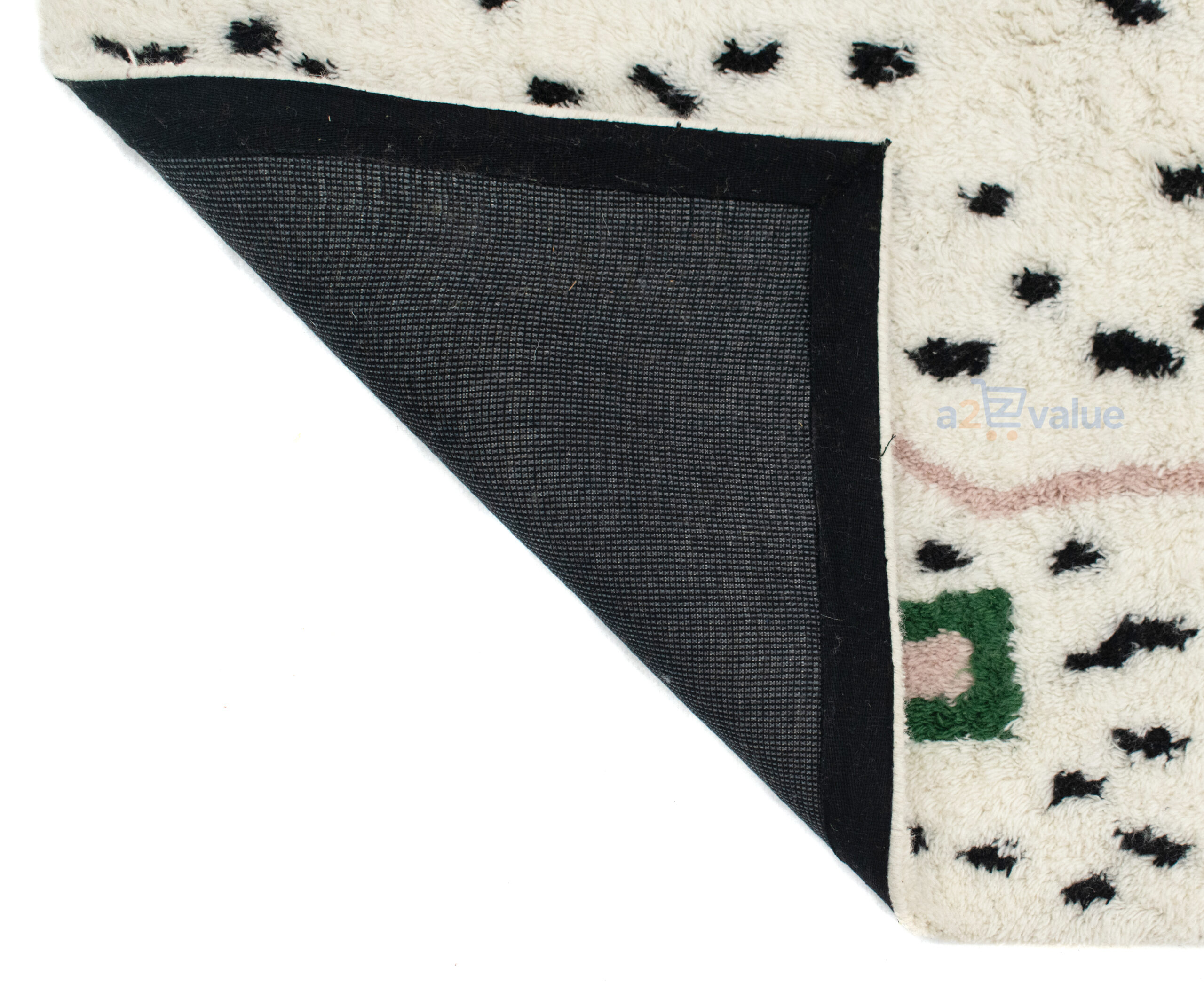 Hand-Tufted Berber-Style Tribal Area Rug with Geometric Diamond Motif - Image 8