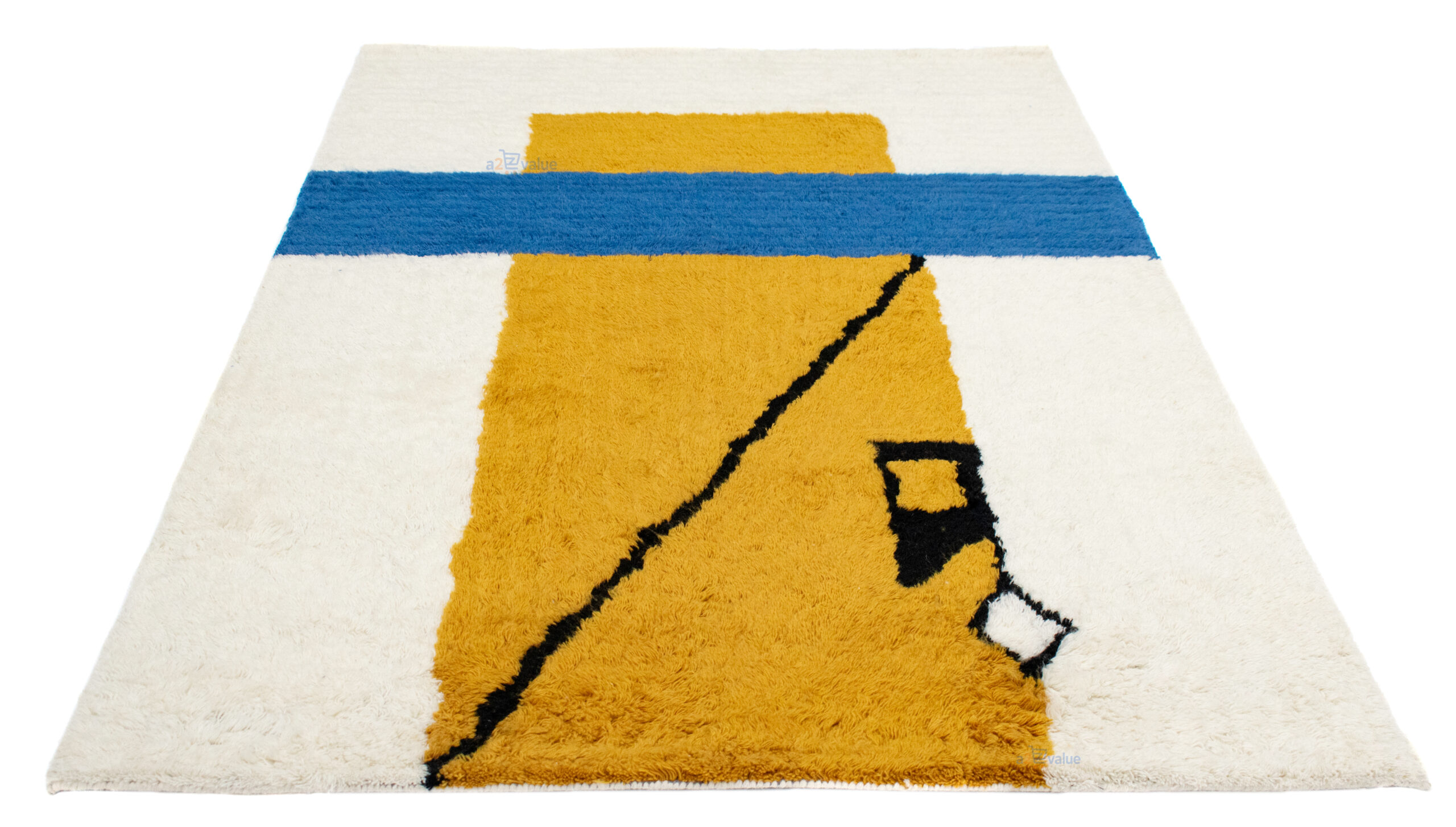 Bauhaus Abstract" Hand-Tufted Geometric Rug - Image 6