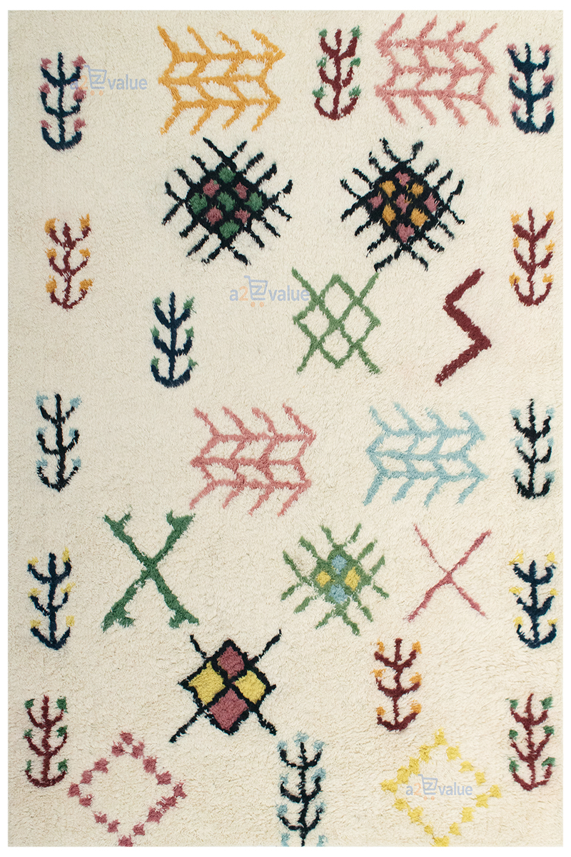 Handwoven Moroccan Berber Style Rug – Mustard Yellow ‘ TUFTED’