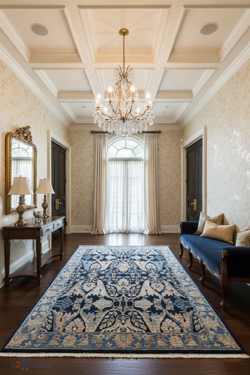 Indo-Nepal Hand-Knotted Traditional Medallion Rug