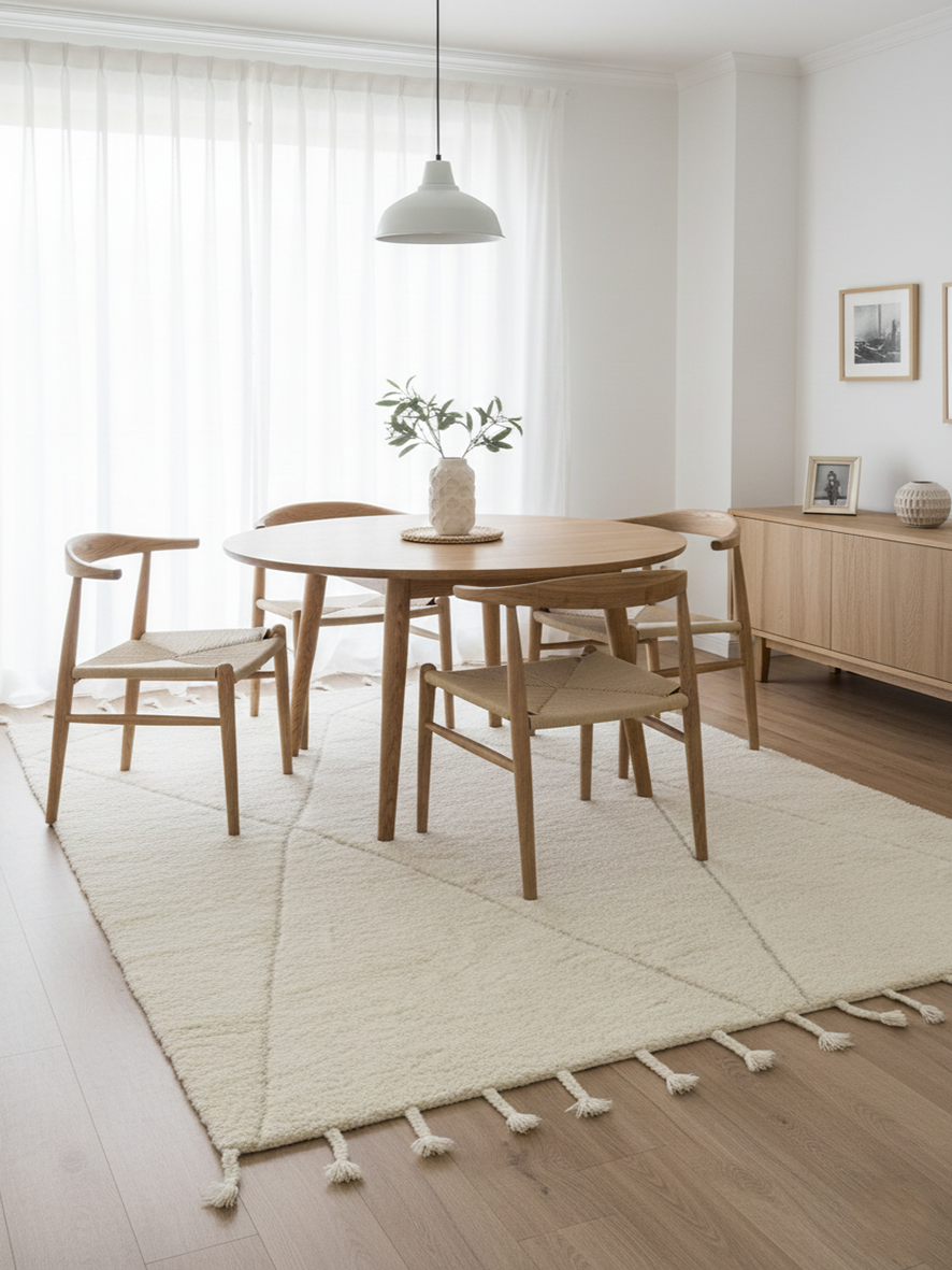 Nordic Abstract Tufted Rug – Earth Tones Geometric