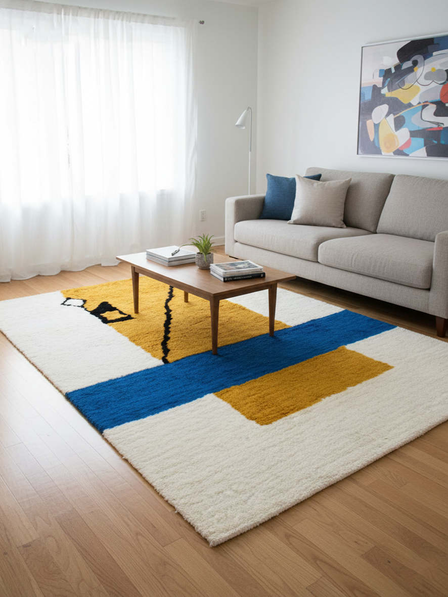 Bauhaus Abstract” Hand-Tufted Geometric Rug