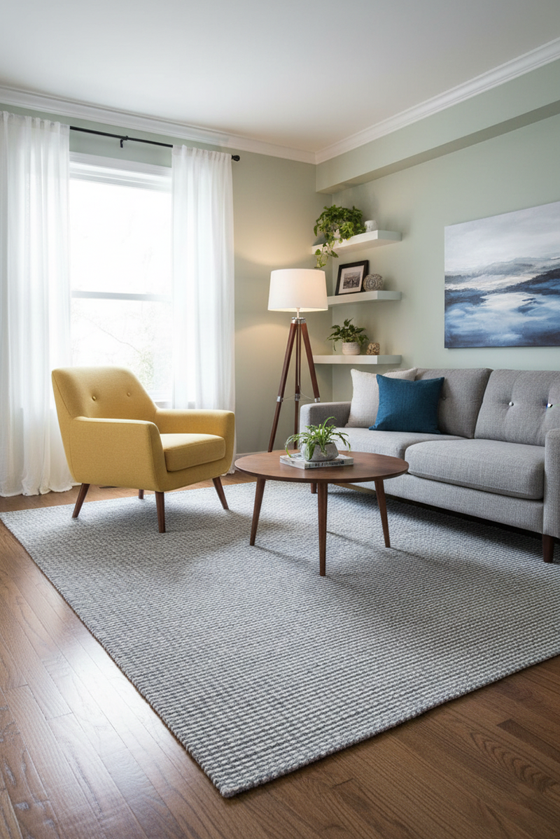 Hand-Woven Chunky Diamond Jute Rug