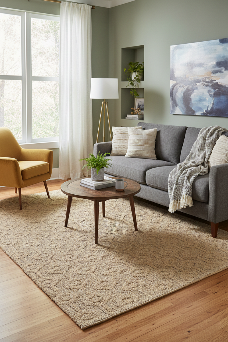 Hand-Woven Diamond Trellis Jute Rug